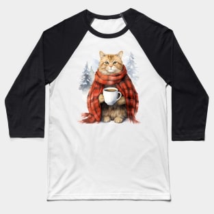 Coffee Cat Baseball T-Shirt